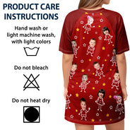 Gift For Grandma, Gift For Mother, Gift For Aunt, Happy, Custom Photo, Stick Figure - Custom Photo This Grandma Mom Belongs To Kids Pet - Personalized Women's Sleep Tee