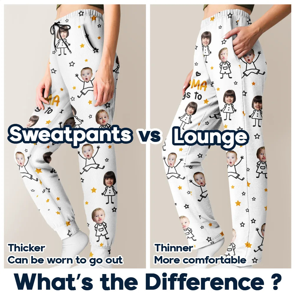 Custom Photo, Happy, Gift For Grandpa, Gift For Grandparents, Gift For Grandma, Gift For Mother, Gift For Father - Custom Photo This Grandpa Grandma Belongs To Kids Pet - Personalized Pajama Pants