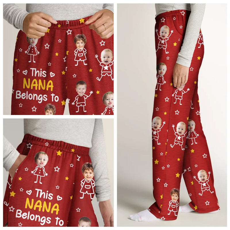 Custom Photo, Happy, Gift For Grandpa, Gift For Grandparents, Gift For Grandma, Gift For Mother, Gift For Father - Custom Photo This Grandpa Grandma Belongs To Kids Pet - Personalized Pajama Pants