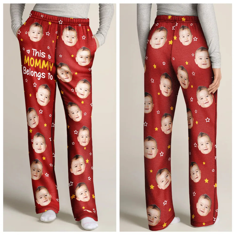 Custom Photo,Happy,Gift For Grandpa,Gift For Grandparents,Gift For Grandma,Gift For Mother,Gift For Father - Custom Photo This Grandpa Grandma Belongs To Kids Pet Face - Personalized Pajama Pants