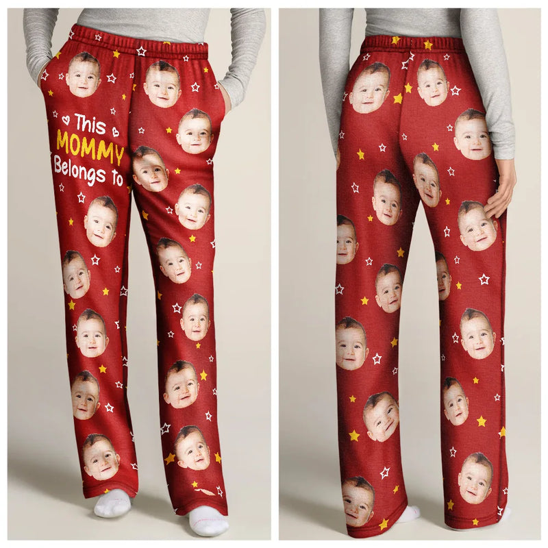 Custom Photo,Happy,Gift For Grandpa,Gift For Grandparents,Gift For Grandma,Gift For Mother,Gift For Father - Custom Photo This Grandpa Grandma Belongs To Kids Pet Face - Personalized Pajama Pants