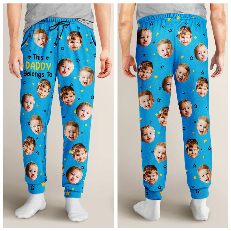 Custom Photo,Happy,Gift For Grandpa,Gift For Grandparents,Gift For Grandma,Gift For Mother,Gift For Father - Custom Photo This Grandpa Grandma Belongs To Kids Pet Face - Personalized Pajama Pants