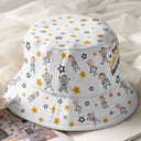 Gift For Grandma,Gift For Mother,Love,Stick Figure - Custom Photo This Grandpa Grandma Dad Mom Belongs To Kids Pet - Personalized Bucket Hat