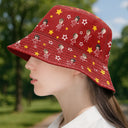 Gift For Grandma,Gift For Mother,Love,Stick Figure - Custom Photo This Grandpa Grandma Dad Mom Belongs To Kids Pet - Personalized Bucket Hat