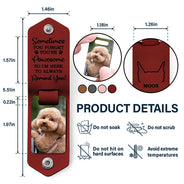 Pet Lovers - Custom Photo This Human Belongs To - Personalized Leather Photo Keychain