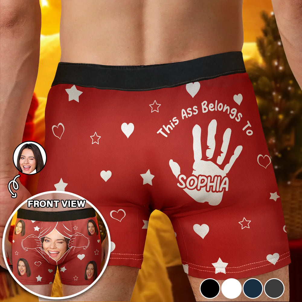 Custom Photo This Property Belongs To - Personalized Men's Boxer Briefs