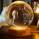 Sentimental, Custom Photo, Family, Memorial, Remove BG Photo - Custom Photo Those We Love Don't Go Away Memorial - Personalized Crystal Globe Lamp