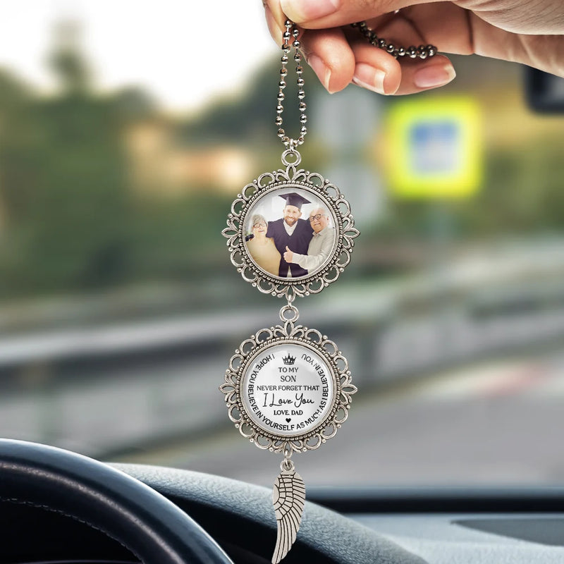 Graduation, Gift For Daughter, Gift For Son, Love - Custom Photo To My Son Never Forget That I Love You - Personalized Photo Pendant Charm