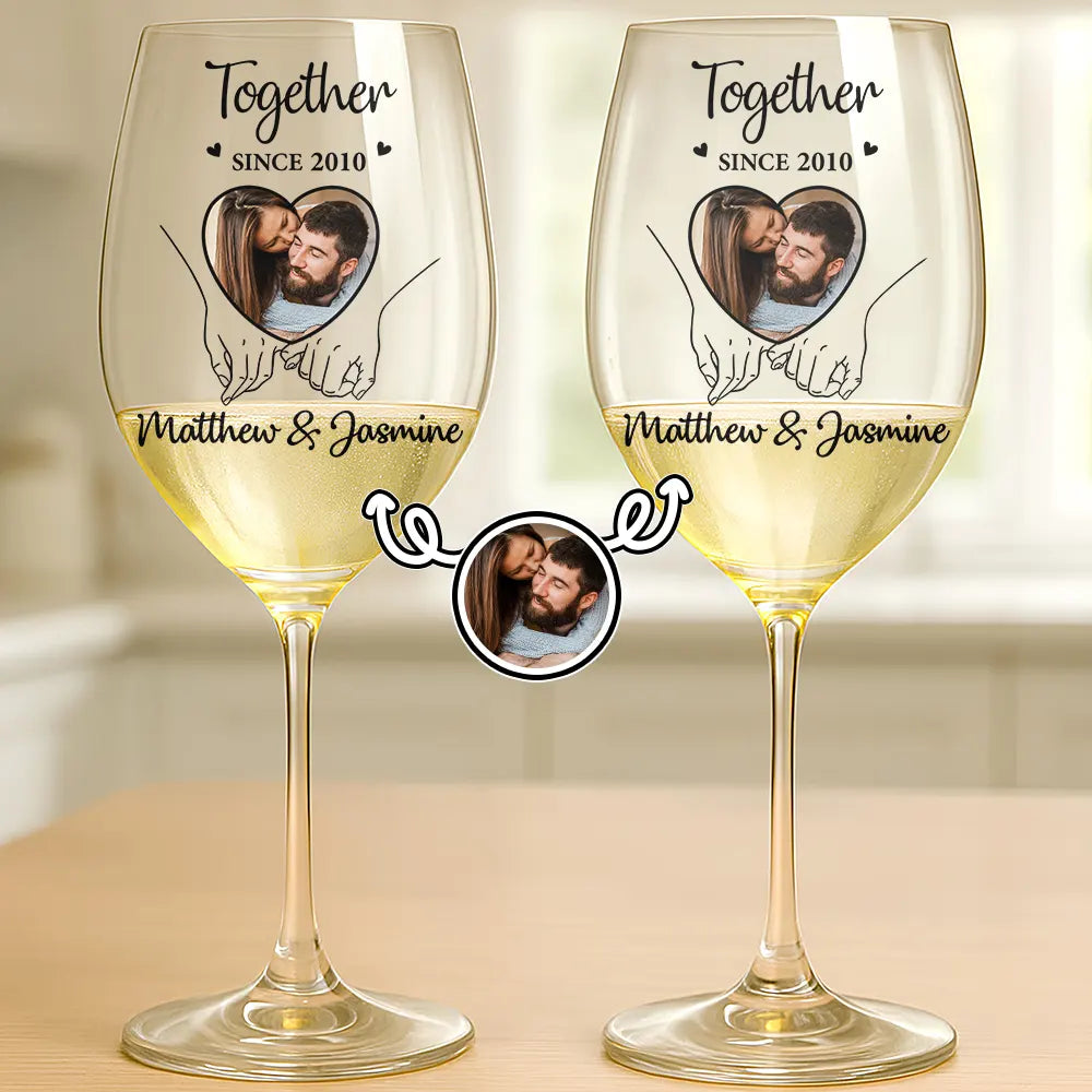 Custom Photo Together Since - Personalized Wine Glass