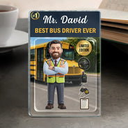 Art Design, Back To School, Proud, Photo - Toybox Figure - Custom Photo Toybox Figure Best Bus Driver Ever - Personalized Custom Shaped Acrylic Plaque