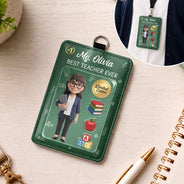 Art Design,Teacher,Confident,Back To School,Photo - Toybox Figure - Custom Photo Toybox Figure Best Teacher Ever - Personalized Badge Holder