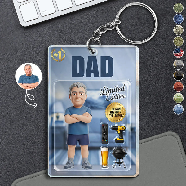Gift For Husband,Gift For Yourself,Gift For Men,Gift For Father,Gift For Grandpa,Non-Eng,Photo - Toybox Figure,Playful - Custom Photo Toybox Figure Dad Grandpa Limited Edition - Personalized Acrylic Keychain