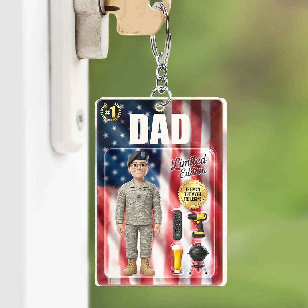 Gift For Husband,Gift For Yourself,Gift For Men,Gift For Father,Gift For Grandpa,Non-Eng,Photo - Toybox Figure,Playful - Custom Photo Toybox Figure Dad Grandpa Limited Edition - Personalized Acrylic Keychain