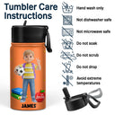 Adorable,Art Design,Back To School,Gift For Kids,Photo - Toybox Figure - Custom Photo Toybox Figure First Day Of Kindergarten - Personalized Kids Water Bottle