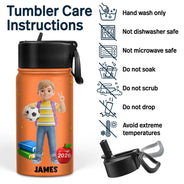 Adorable,Art Design,Back To School,Gift For Kids,Photo - Toybox Figure - Custom Photo Toybox Figure First Day Of Kindergarten - Personalized Kids Water Bottle