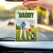 Custom Photo,Art Design,Gift For Father,Sport Dad,Golf,Playful,Photo - Toybox Figure - Custom Photo Toybox Figure Golf Dad Grandpa Limited Edition - Personalized Acrylic Car Hanger