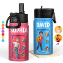 Back To School, Custom Photo, Gift For Kids, Art Design, Adorable, Photo - Toybox Figure - Custom Photo Toybox Figure Kid Portrait - Personalized Kids Water Bottle