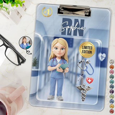 Custom Photo Toybox Figure Nurse Limited Edition - Personalized Acrylic Clipboard