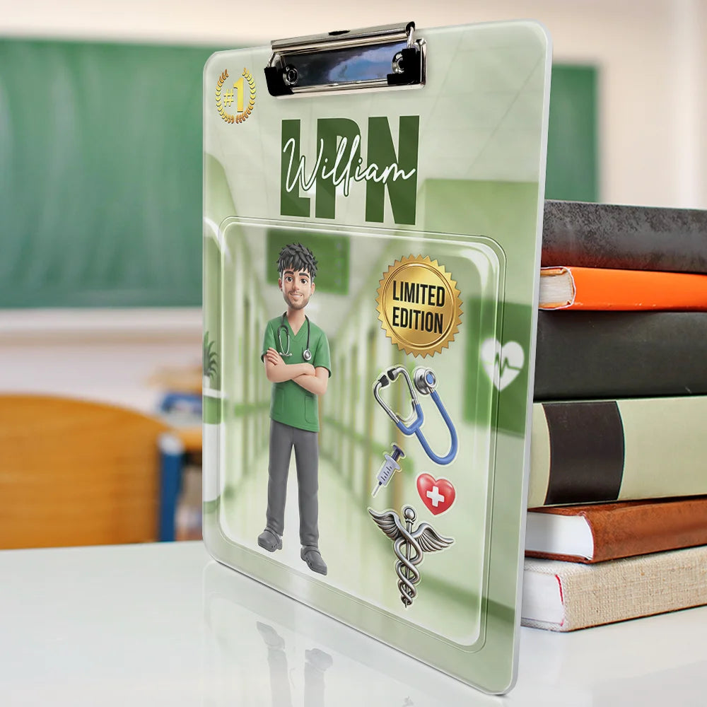 Custom Photo, Art Design, Nurse, Confident, Photo - Toybox Figure - Custom Photo Toybox Figure Nurse Limited Edition - Personalized Acrylic Clipboard