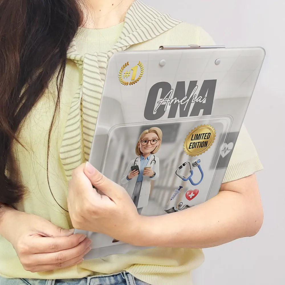 Custom Photo, Art Design, Nurse, Confident, Photo - Toybox Figure - Custom Photo Toybox Figure Nurse Limited Edition - Personalized Acrylic Clipboard