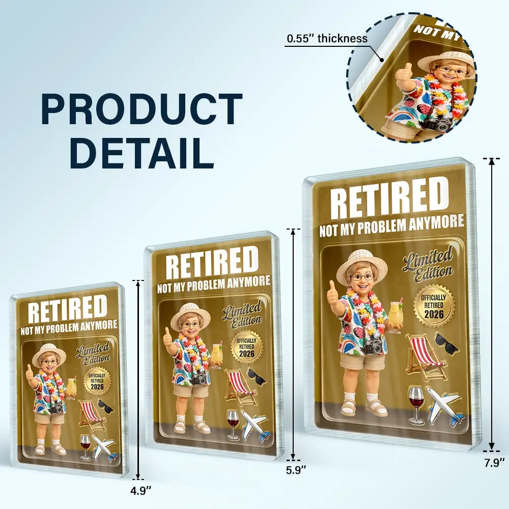 Gift For Husband,Gift For Yourself,Gift For Men,Gift For Father,Gift For Grandpa,Gift For Women,Retirement,Gift For Mother,Gift For Grandma,Gifts For Colleagues,Non-Eng,Photo - Toybox Figure,Humorous - Custom Photo Toybox Figure The Legend Has Retired - Personalized Custom Shaped Acrylic Plaque