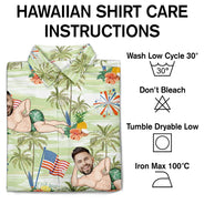 Gift For Husband,Gift For Boyfriend,Gift For Yourself,Gift For Men,Gift For Grandpa,Gift For Father,Funny,America 250th - Custom Photo US Flag Sexy Pose - Personalized Hawaiian Shirt