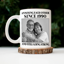 Old Couples,Gift For Husband,Gift For Wife,Gift For Couples,Gift For Boyfriend,Gift For Girlfriend,Love - Custom Photo Vintage Annoying Each Other Since - Personalized Mug