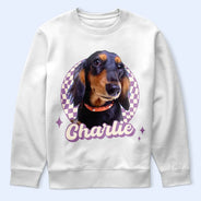 Dog Dad,Dog Lovers,Pet Lovers,Happy,Dog Mom - Custom Photo Vintage Dog Cat Pet - Personalized T Shirt