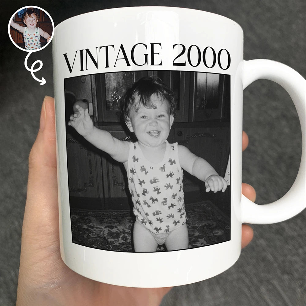Custom Photo Vintage Image And Year - Personalized Mug