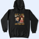 Custom Photo,Gift For Father,Dad - Daughters (Young),Photo,Proud - Custom Photo Vintage Photo Childhood Just A Dad And His Girl - Personalized T Shirt