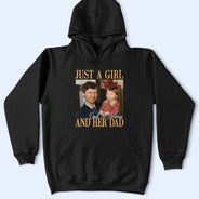 Custom Photo,Gift For Father,Dad - Daughters (Young),Photo,Proud - Custom Photo Vintage Photo Childhood Just A Dad And His Girl - Personalized T Shirt