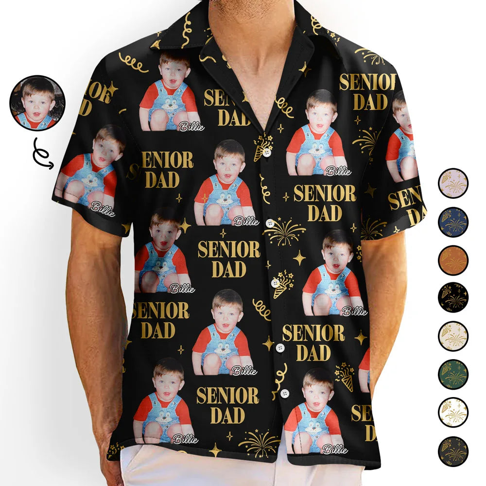 Custom Photo Vintage Senior Family - Personalized Hawaiian Shirt