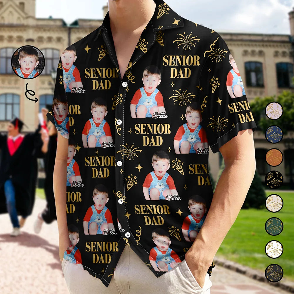Gift For Mother,Gift For Father,Gift For Women,Gift For Men,Graduation,Happy,Photo - Custom Photo Vintage Senior Family - Personalized Hawaiian Shirt