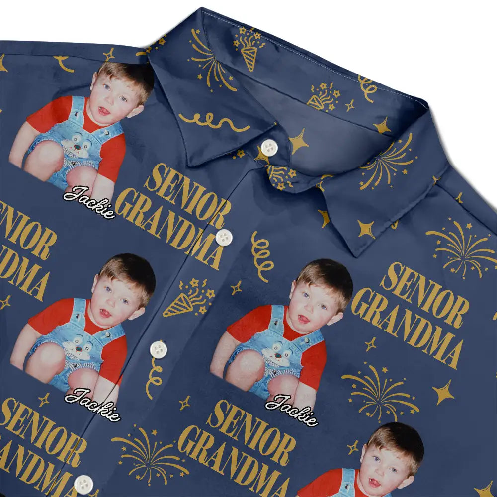 Gift For Mother,Gift For Father,Gift For Women,Gift For Men,Graduation,Happy,Photo - Custom Photo Vintage Senior Family - Personalized Hawaiian Shirt
