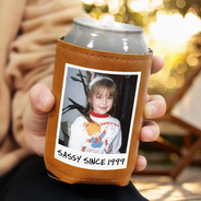 Gift For Yourself - Custom Photo Vintage Since, Party Favors - Personalized Leather Can Cooler