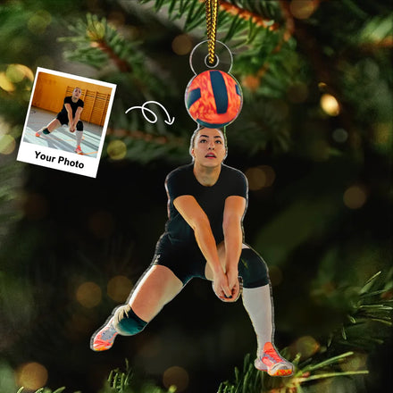 Custom Photo Volleyball Player Team - Personalized Acrylic Photo Ornament