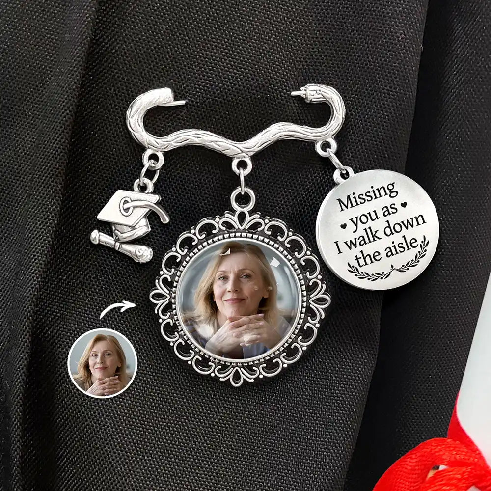 Custom Photo Walk Down The Aisle - Personalized Graduation Tassel Pin