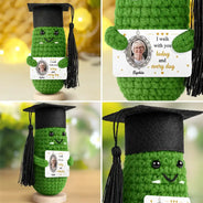 Sad,Graduation,Family - Custom Photo Walking Beside You Every Step Of The Way - Personalized Doll Crochet With Custom Card