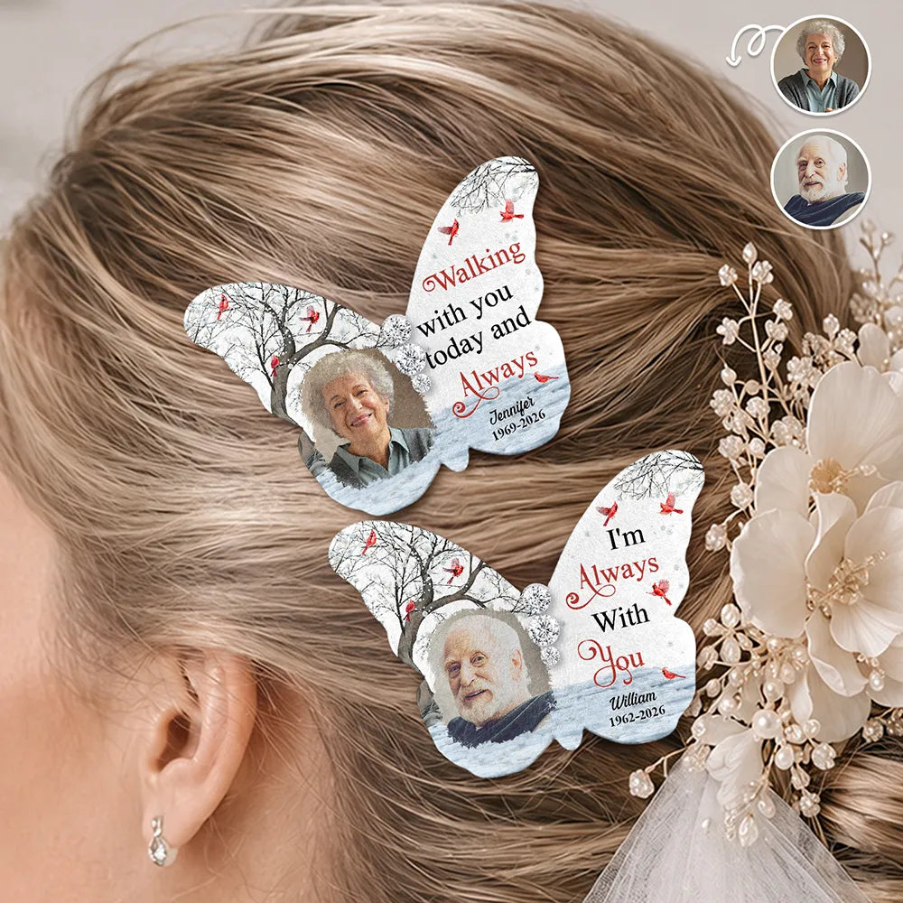 Sentimental,Custom Photo,Family,Wedding,Upload Full Photo - Custom Photo Walking With You Today And Always - Personalized Brooch