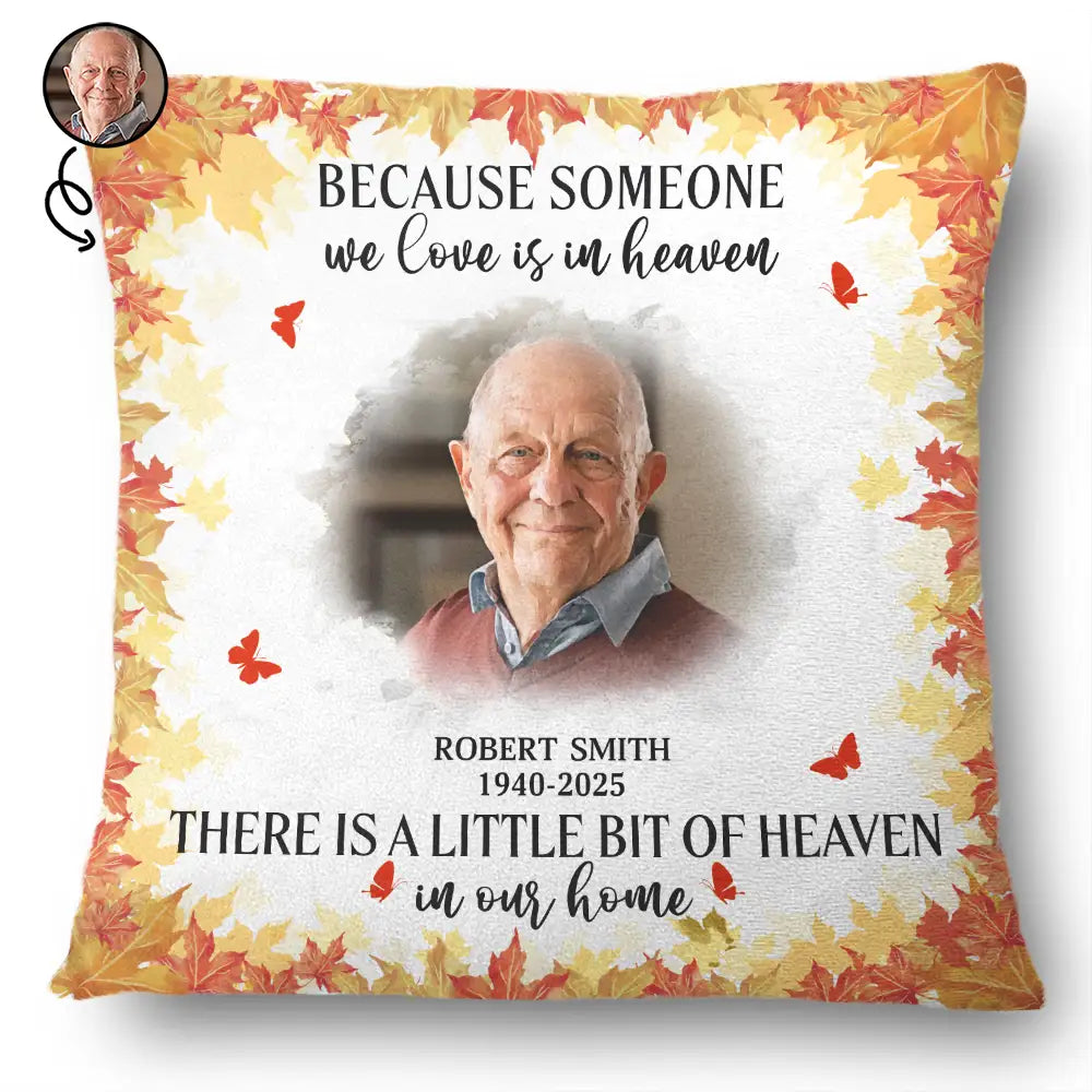 Custom Photo Watercolor A Little Bit Of Heaven In Our Home - Personalized Pillow