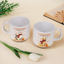 Art Design,Cozy,Pet Lovers,Photo - Pet With Fall Leaves - Custom Photo Watercolor Fall Leaves Dog Pet Lovers Portrait - Personalized Pottery Mug