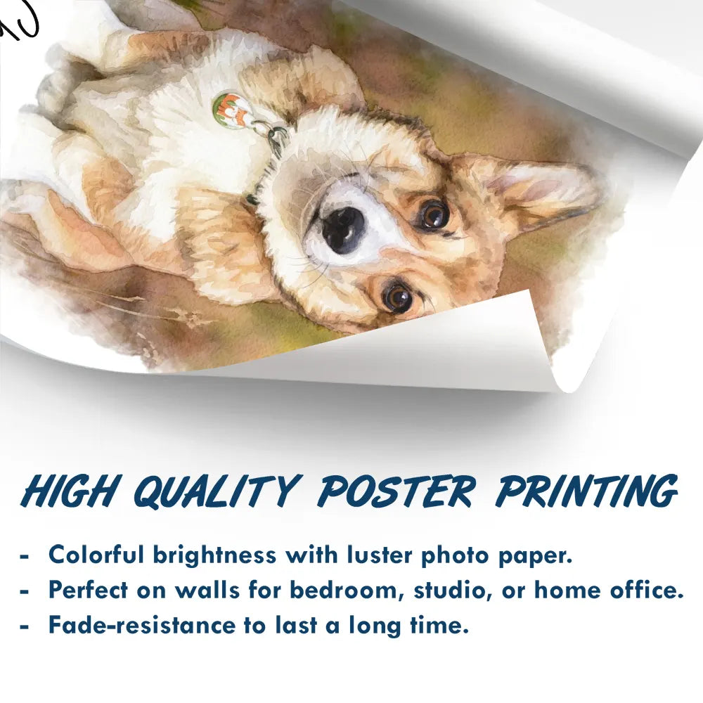 Family,Pet Lovers,Gift For Bestie,Gift For Couples,Gift For Mother,Gift For Father,Love - Custom Photo Watercolor Painting Family Besties Dog Cat Portrait - Personalized Poster