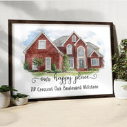 Custom Photo, Art Design, Family, Proud, Photo - Watercolor - With BG - Custom Photo Watercolor Painting Home Sweet Home - Personalized Poster