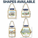 Custom Photo Watercolor Painting Our First Home - Personalized Metal Frame Ornament