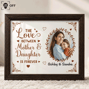Art Design,Sentimental,Gift For Children,Christmas,Gift For Mother,Mom - Daughter (Young),Gift For Daughter,Photo - Watercolor - With BG - Custom Photo Watercolor Painting The Love Between Mother & Daughter Is Forever - Personalized LED Light Shadow Box