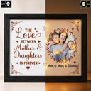 Art Design,Sentimental,Gift For Children,Christmas,Gift For Mother,Mom - Daughter (Young),Gift For Daughter,Photo - Watercolor - With BG - Custom Photo Watercolor Painting The Love Between Mother & Daughter Is Forever - Personalized LED Light Shadow Box