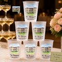 Custom Photo, Art Design, Gift For Couples, Wedding, Romantic, Photo - Watercolor - With BG - Custom Photo Watercolor Painting Wedding Venue Illustration - Personalized Frosted Cups