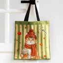 Adorable,Art Design,Pet Lovers,Photo - Autumn Theme Pet - Custom Photo Watercolor Pet With Autumn Accessories Autumn Lovely Dog Cat Portrait - Personalized Tote Bag