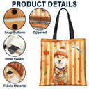 Adorable,Art Design,Pet Lovers,Photo - Autumn Theme Pet - Custom Photo Watercolor Pet With Autumn Accessories Autumn Lovely Dog Cat Portrait - Personalized Tote Bag
