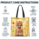 Adorable,Art Design,Pet Lovers,Photo - Autumn Theme Pet - Custom Photo Watercolor Pet With Autumn Accessories Autumn Lovely Dog Cat Portrait - Personalized Tote Bag